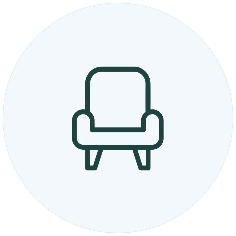 Icon representing a calm, comfortable treatment space